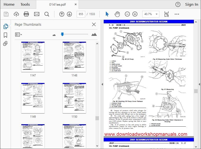 chrysler sebring Workshop manual and wiring diagrams Download